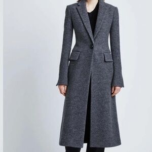 Proenza Schouler Single-Breasted Wool Jersey Long Coat